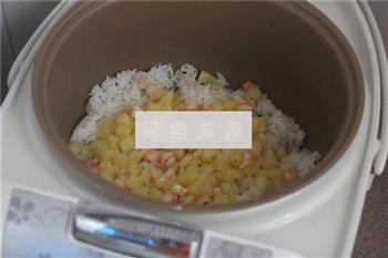 土豆虾仁焖饭的做法步骤5
