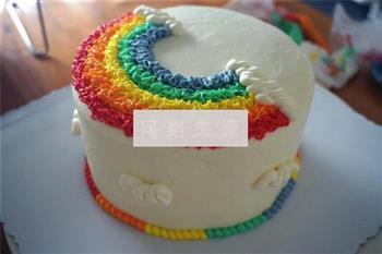 五色彩虹蛋糕的做法步骤13