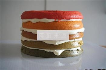 五色彩虹蛋糕的做法图解9