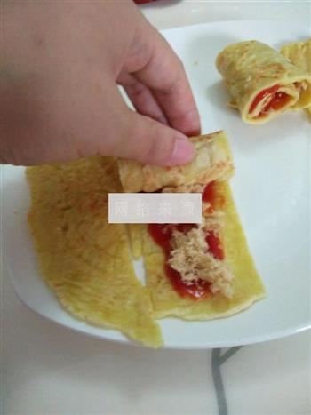 儿童早餐肉松卷饼的做法图解2
