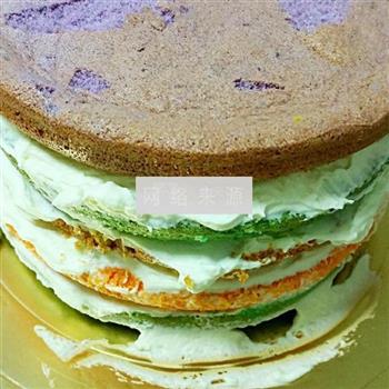椰香彩虹蛋糕的做法步骤9