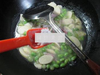咸肉毛豆煮鞭笋的做法步骤6