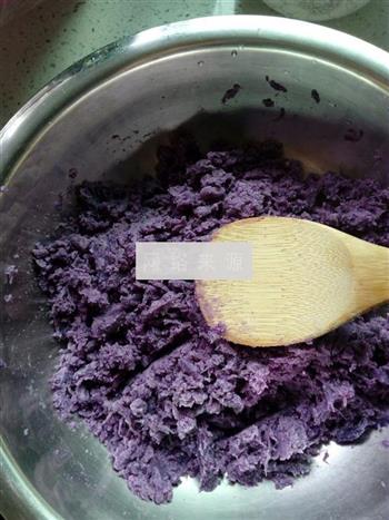 豆沙馅紫薯饼的做法图解2