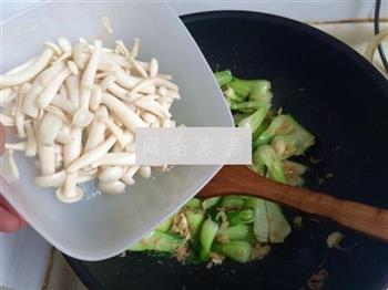 白玉菇炒青菜的做法步骤8