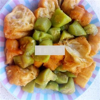 丝瓜烩油条的做法图解4