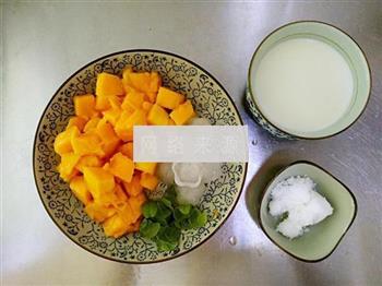 芒果薄荷奶昔的做法步骤1