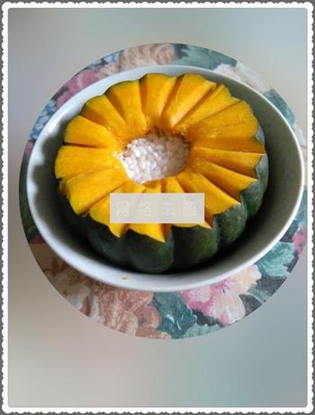 原味糯米绿南瓜盅的家常做法的做法步骤2