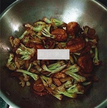 虎皮蛋肉片炒花菜的做法步骤16