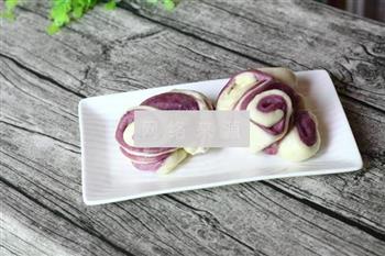 豆浆风味的紫薯双色花卷的做法步骤12