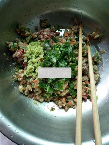 茴香牛肉猪肉水饺的做法图解3
