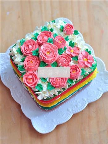 花团锦簇彩虹蛋糕的做法步骤14