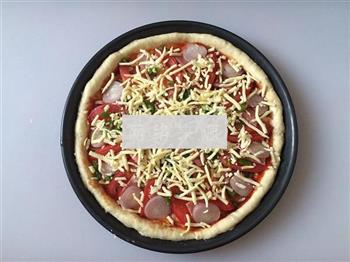 小洋葱培根披萨的做法步骤10