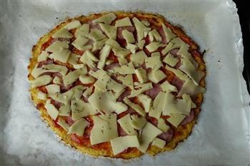 无面粉无油の花菜底披萨的做法步骤11