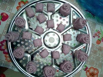 紫甘蓝玫瑰花馒头的做法图解9