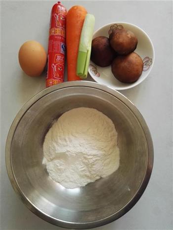 香菇胡萝卜鸡蛋饼的做法步骤1