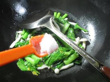 白玉菇炒油菜蕻的做法图解6