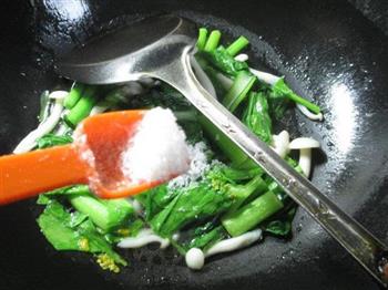 白玉菇炒油菜蕻的做法图解7