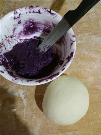 香甜咸紫薯酱馒头切片的做法图解1