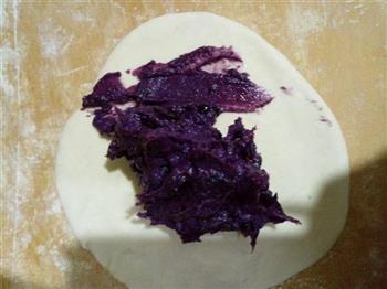香甜咸紫薯酱馒头切片的做法图解4