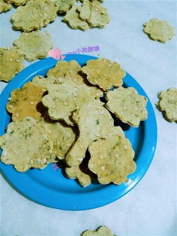 香脆海苔饼干香脆海苔燕麦芝麻饼干的做法图解6