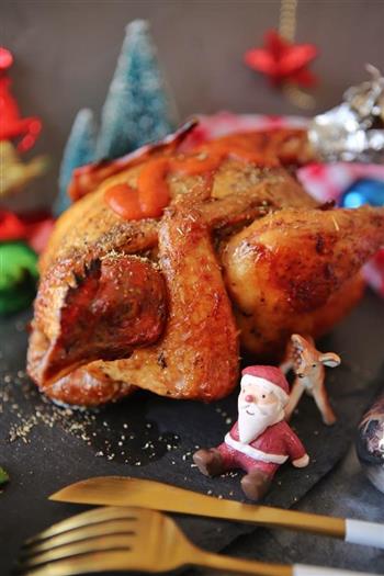 圣诞内涵满满烤鸡的做法步骤45