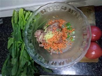 菠菜西红柿肉丸汤的做法步骤1