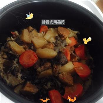 鸡肉蘑菇煲仔饭的做法图解7