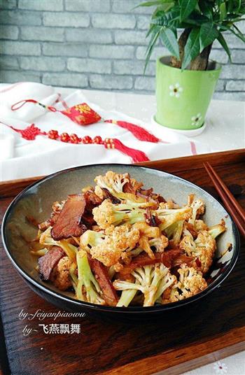 腊肉干锅有机花菜的做法图解7