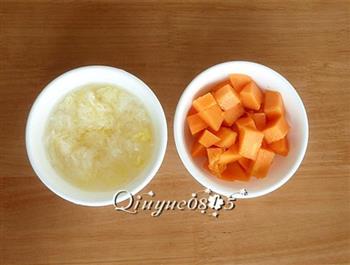 冰糖银耳炖木瓜的做法步骤2