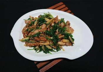 香菜炒肉丝的做法图解6