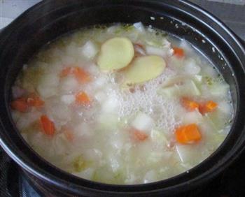 蔬菜汤汆虾肉丸的做法图解8