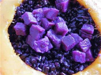 薯香紫米南瓜盅的做法步骤10