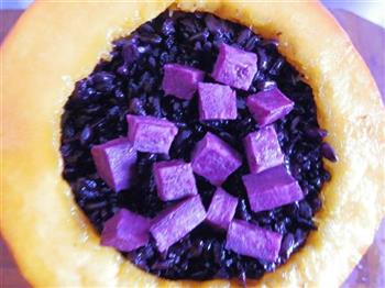 薯香紫米南瓜盅的做法步骤8