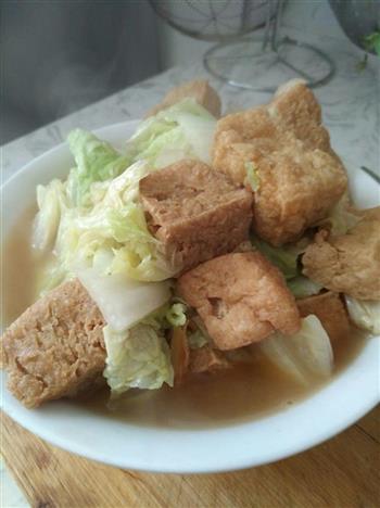 白菜炖炸豆腐的做法步骤10