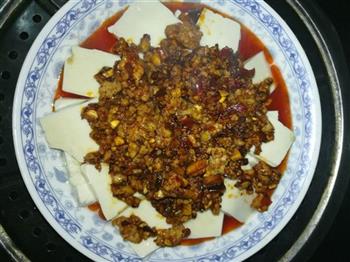 香菇肉末蒸豆腐的做法步骤8