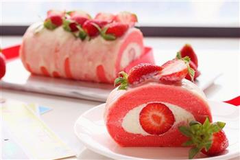 草莓棉花糖蛋糕卷的做法图解13