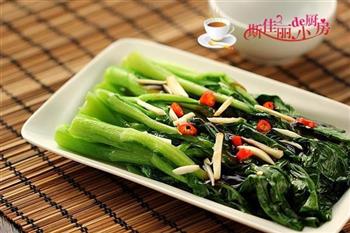 白灼蚝油菜芯的做法图解7