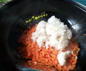 胡萝卜蛋炒饭的做法步骤6