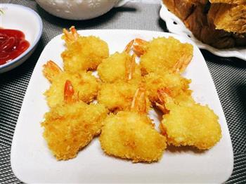 凤尾黄金虾的做法图解4