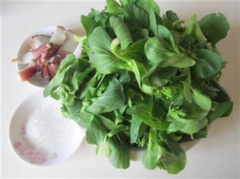 腊肉炒白菜苔的做法步骤1