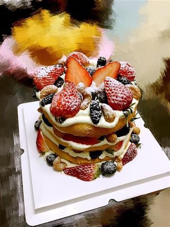 草莓蓝莓水果蛋糕的做法图解14