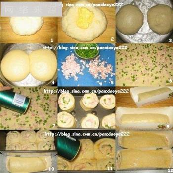 火腿芝士面包卷的做法步骤2