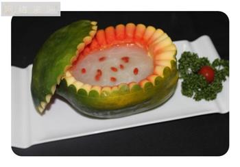 赛燕窝木瓜盅-春季美食的做法图解6