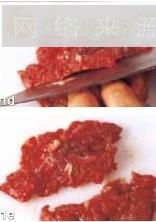 牛肉炒露笋的做法图解2