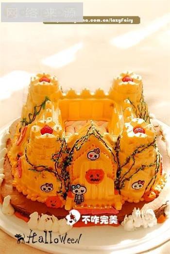 万圣节城堡南瓜酸奶慕斯蛋糕的做法图解1