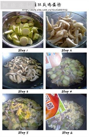 鲜蘑丝瓜蛋汤的做法步骤1