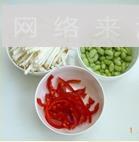 毛豆米茭白炒肉丝的做法步骤3