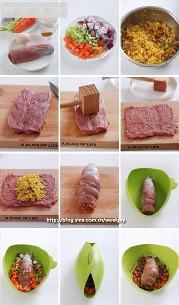 咖喱饭猪肉卷的做法步骤1