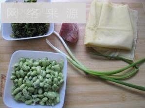 雪菜毛豆炒千张的做法步骤1