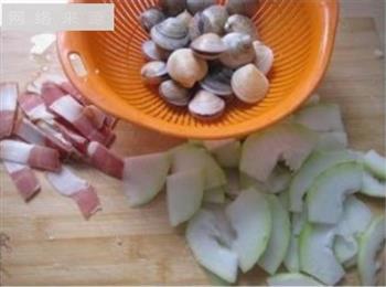 冬瓜火腿蛤蜊汤的做法图解3